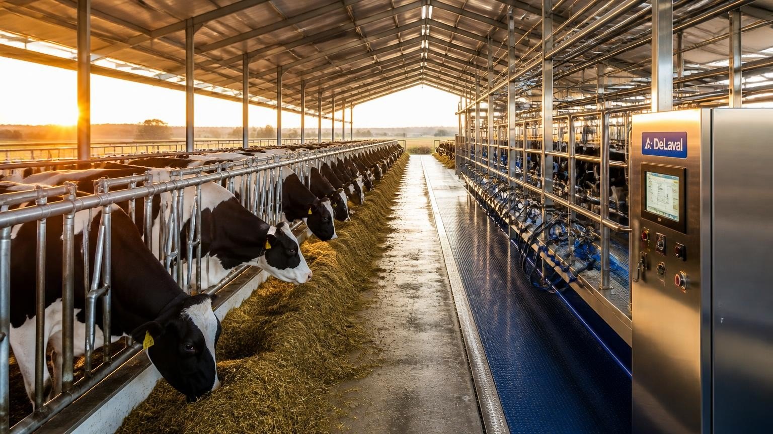 Dairy cows in barn