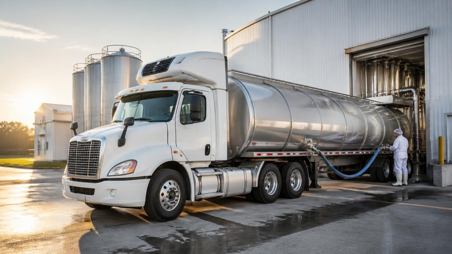 Milk tanker truck